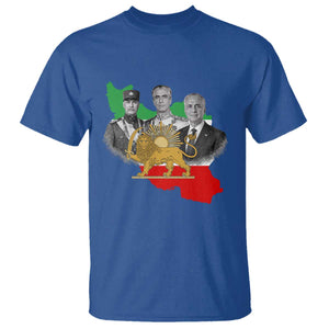 Pahlavi Dynasty T Shirt Three Generations Iran Lion and Sun Portrait TS14 Royal Blue Print Your Wear