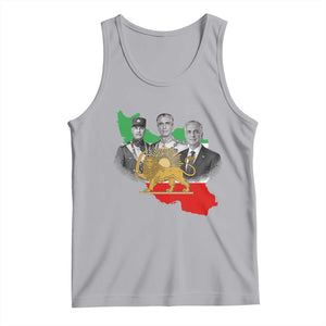 Pahlavi Dynasty Tank Top Three Generations Iran Lion and Sun Portrait TS14 Athletic Heather Print Your Wear