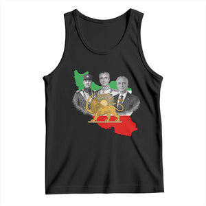 Pahlavi Dynasty Tank Top Three Generations Iran Lion and Sun Portrait TS14 Black Print Your Wear