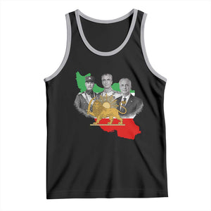 Pahlavi Dynasty Tank Top Three Generations Iran Lion and Sun Portrait TS14 Black Athletic Heather Print Your Wear