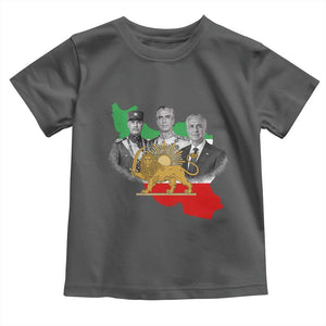 Pahlavi Dynasty Toddler T Shirt Three Generations Iran Lion and Sun Portrait TS14 Dark Heather Print Your Wear