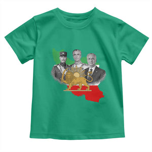 Pahlavi Dynasty Toddler T Shirt Three Generations Iran Lion and Sun Portrait TS14 Irish Green Print Your Wear