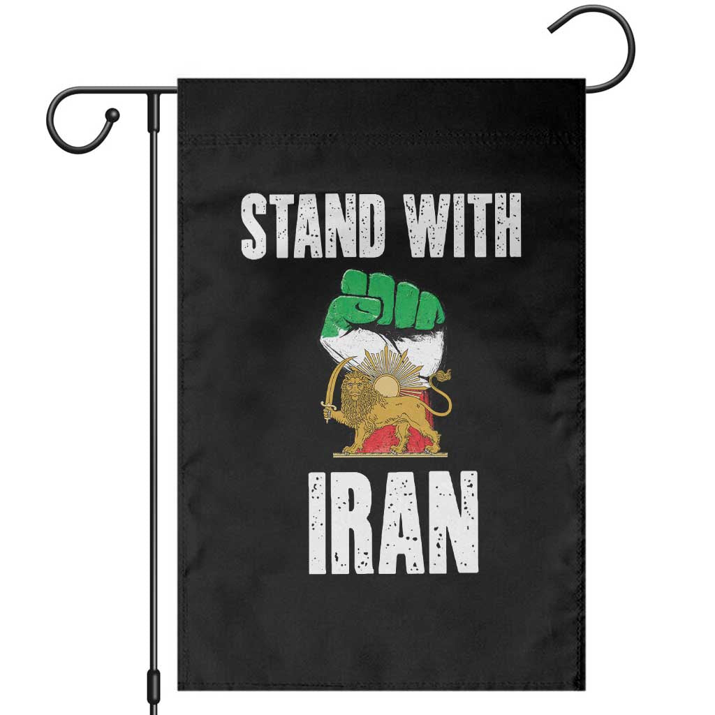 Free Iran Support Iranian MIGA Garden Flag Stand With Iran TS14 Black Print Your Wear