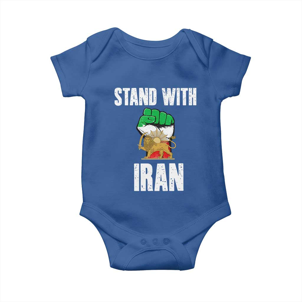 Free Iran Support Iranian MIGA Baby Onesie Stand With Iran TS14 Royal Blue Print Your Wear