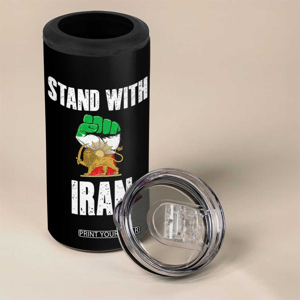 Free Iran Support Iranian MIGA 4 in 1 Can Cooler Tumbler Stand With Iran TS14 Print Your Wear