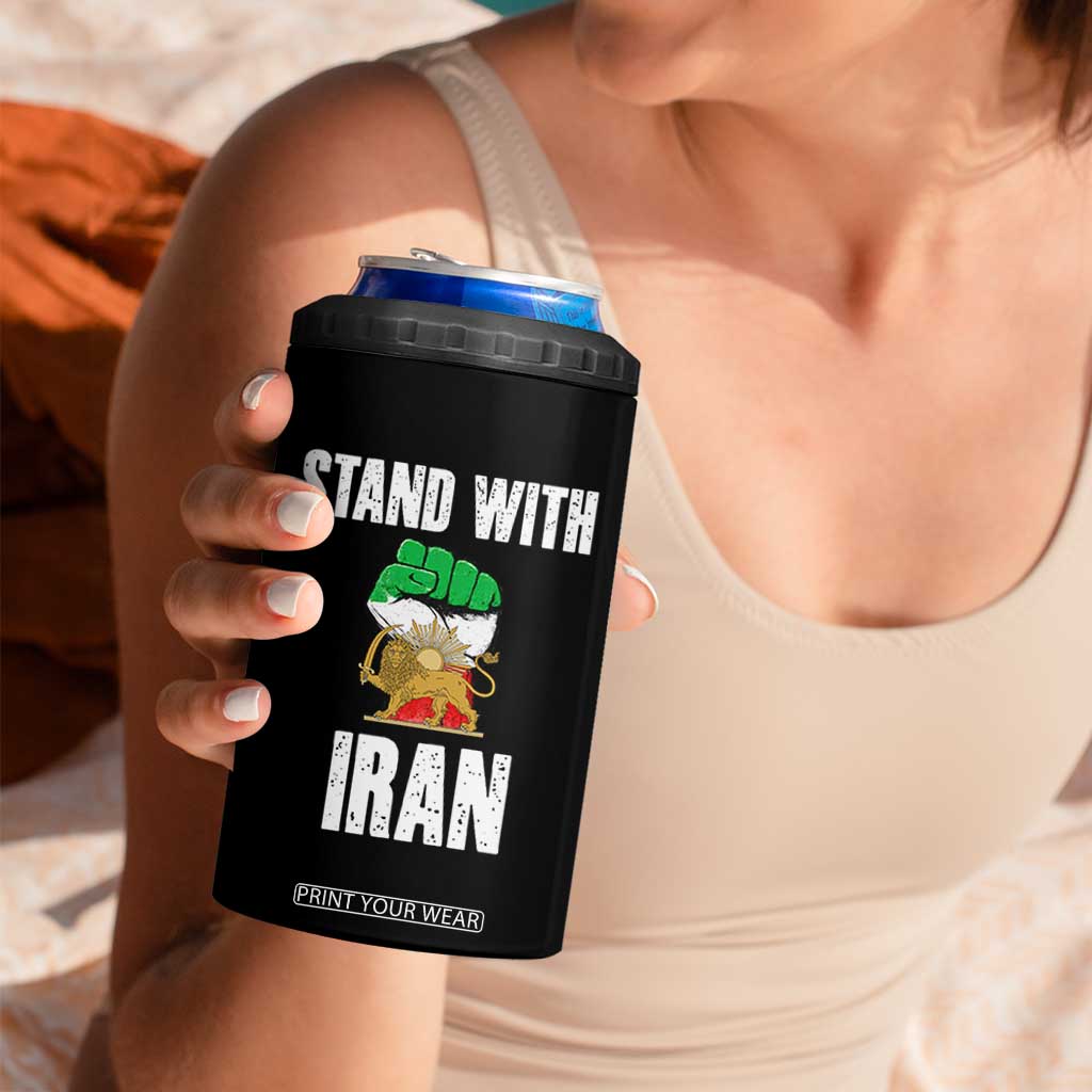Free Iran Support Iranian MIGA 4 in 1 Can Cooler Tumbler Stand With Iran TS14 Print Your Wear