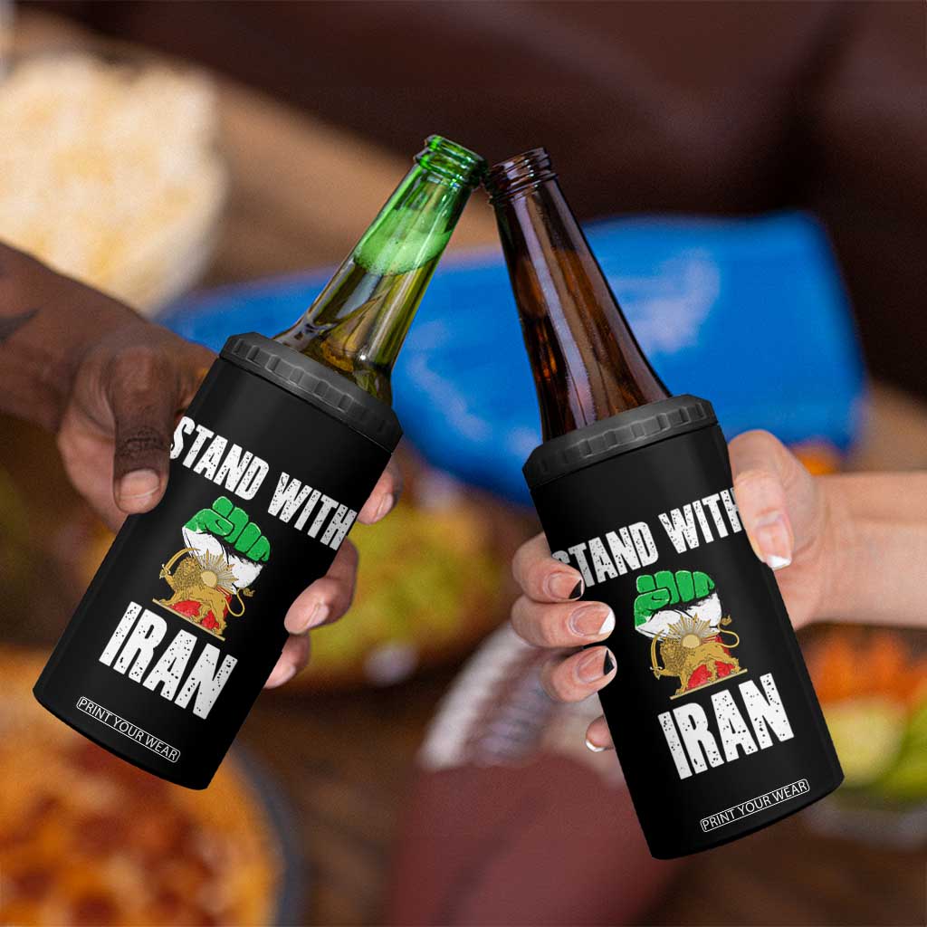 Free Iran Support Iranian MIGA 4 in 1 Can Cooler Tumbler Stand With Iran TS14 Print Your Wear