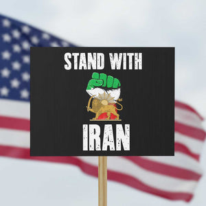 Free Iran Support Iranian MIGA Protest Sign Stand With Iran TS14 Horizontal 18" × 24" Black Print Your Wear