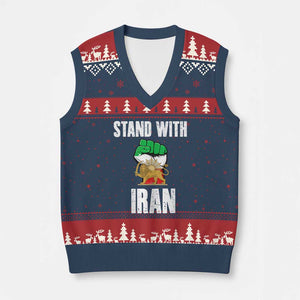 Free Iran Support Iranian MIGA V-Neck Knit Sweater Vest Stand With Iran TS14 Navy Red Print Your Wear