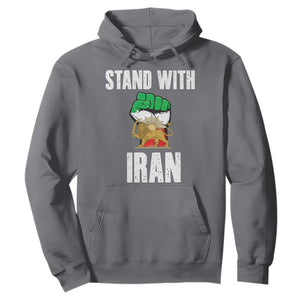 Free Iran Support Iranian MIGA Hoodie Stand With Iran TS14 Charcoal Print Your Wear