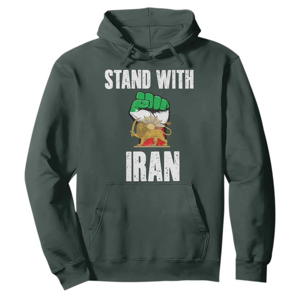Free Iran Support Iranian MIGA Hoodie Stand With Iran TS14 Dark Forest Green Print Your Wear