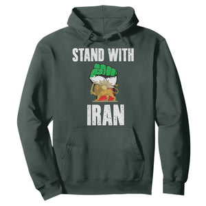 Free Iran Support Iranian MIGA Hoodie Stand With Iran TS14 Dark Forest Green Print Your Wear