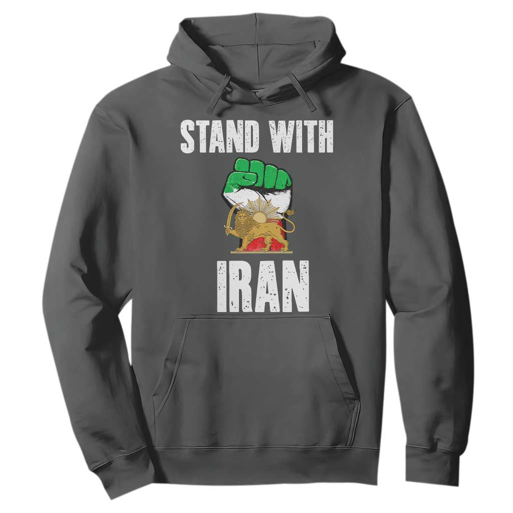 Free Iran Support Iranian MIGA Hoodie Stand With Iran TS14 Dark Heather Print Your Wear