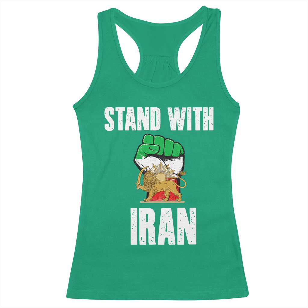 Free Iran Support Iranian MIGA Racerback Tank Top Stand With Iran TS14 Irish Green Print Your Wear