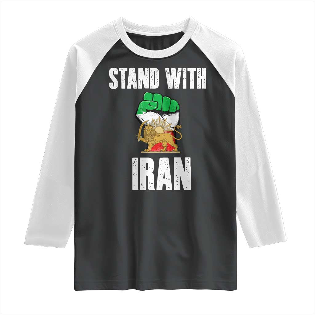 Free Iran Support Iranian MIGA Raglan Shirt Stand With Iran TS14 Black White Print Your Wear