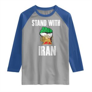 Free Iran Support Iranian MIGA Raglan Shirt Stand With Iran TS14 Sport Gray Royal Print Your Wear