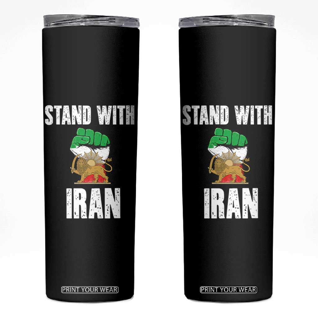 Free Iran Support Iranian MIGA Skinny Tumbler Stand With Iran TS14 Black Print Your Wear