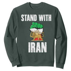Free Iran Support Iranian MIGA Sweatshirt Stand With Iran TS14 Dark Forest Green Print Your Wear