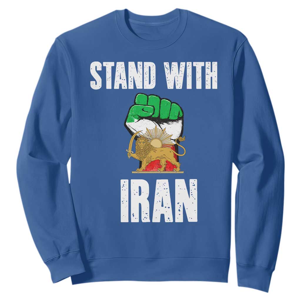 Free Iran Support Iranian MIGA Sweatshirt Stand With Iran TS14 Royal Blue Print Your Wear
