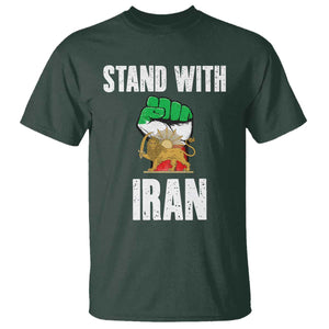 Free Iran Support Iranian MIGA T Shirt Stand With Iran TS14 Dark Forest Green Print Your Wear