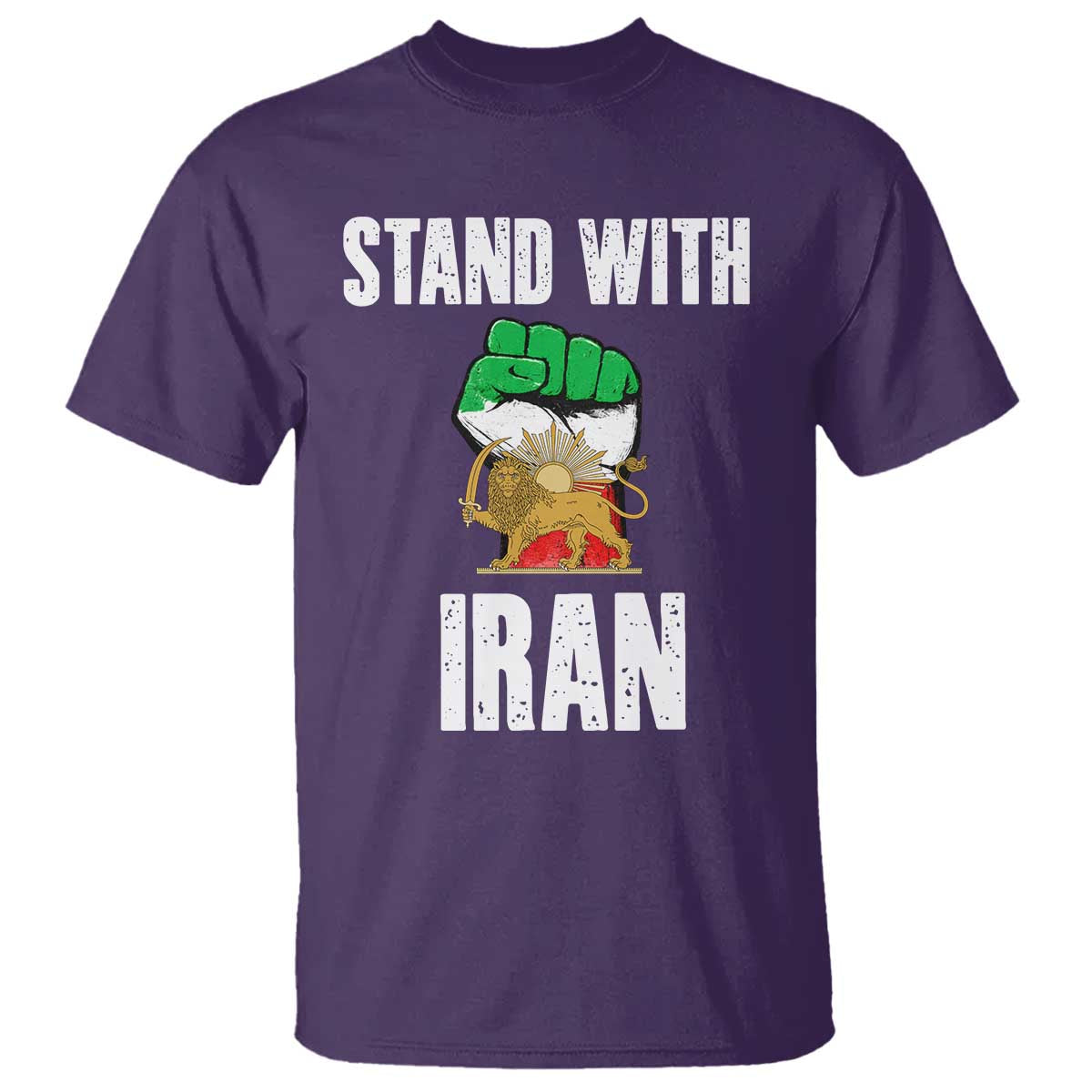 Free Iran Support Iranian MIGA T Shirt Stand With Iran TS14 Purple Print Your Wear