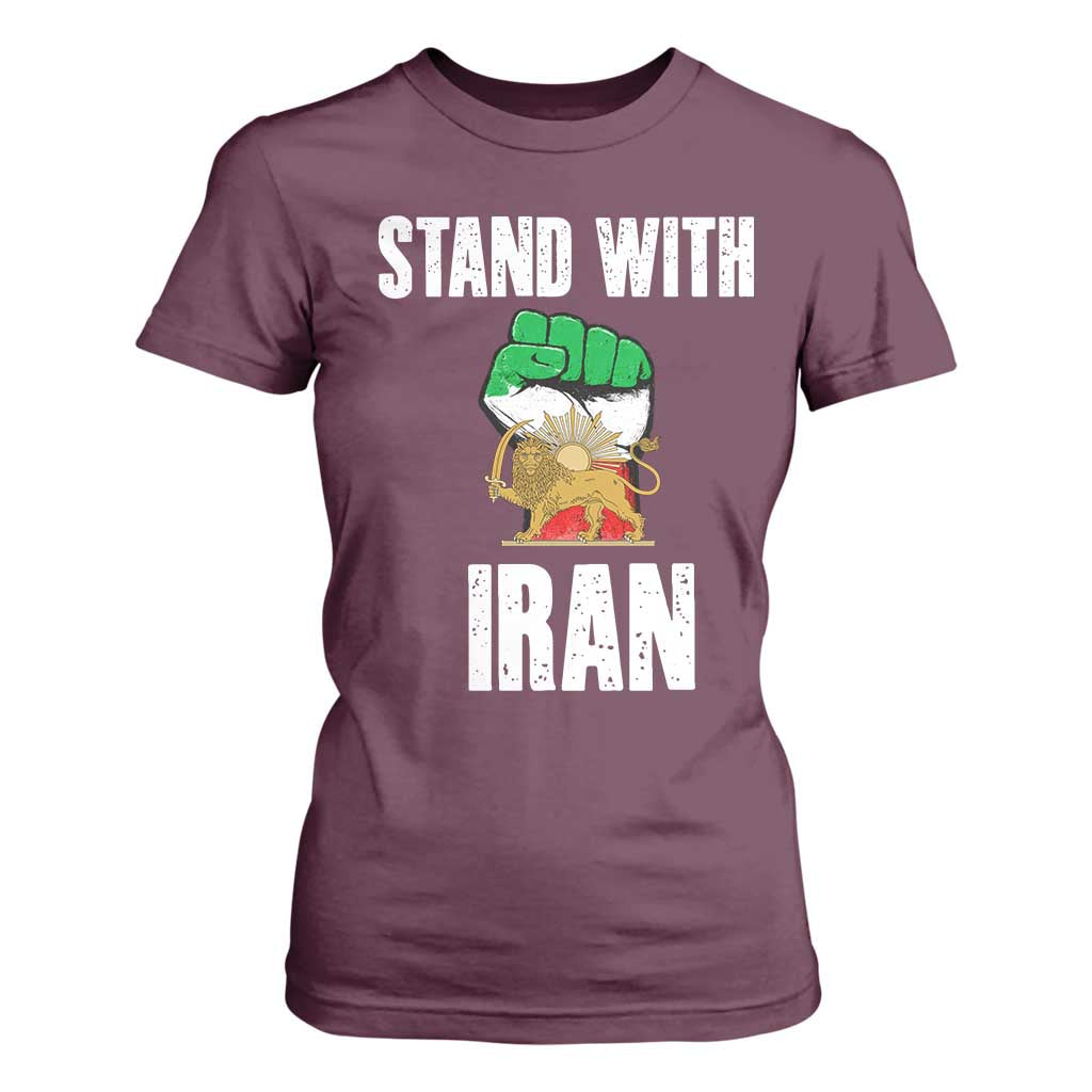 Free Iran Support Iranian MIGA T Shirt For Women Stand With Iran TS14 Maroon Print Your Wear