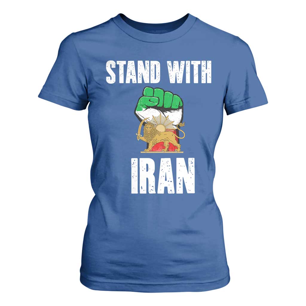 Free Iran Support Iranian MIGA T Shirt For Women Stand With Iran TS14 Royal Blue Print Your Wear