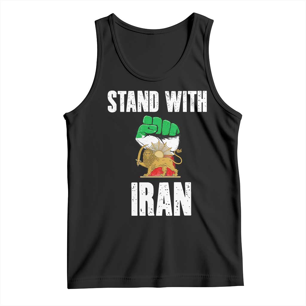 Free Iran Support Iranian MIGA Tank Top Stand With Iran TS14 Black Print Your Wear