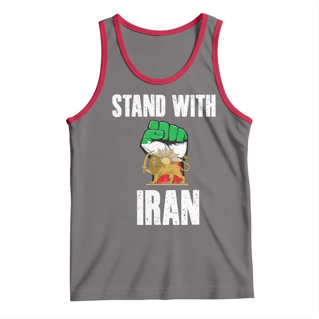 Free Iran Support Iranian MIGA Tank Top Stand With Iran TS14 Deep Heather Red Print Your Wear