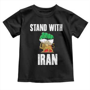 Free Iran Support Iranian MIGA Toddler T Shirt Stand With Iran TS14 Black Print Your Wear