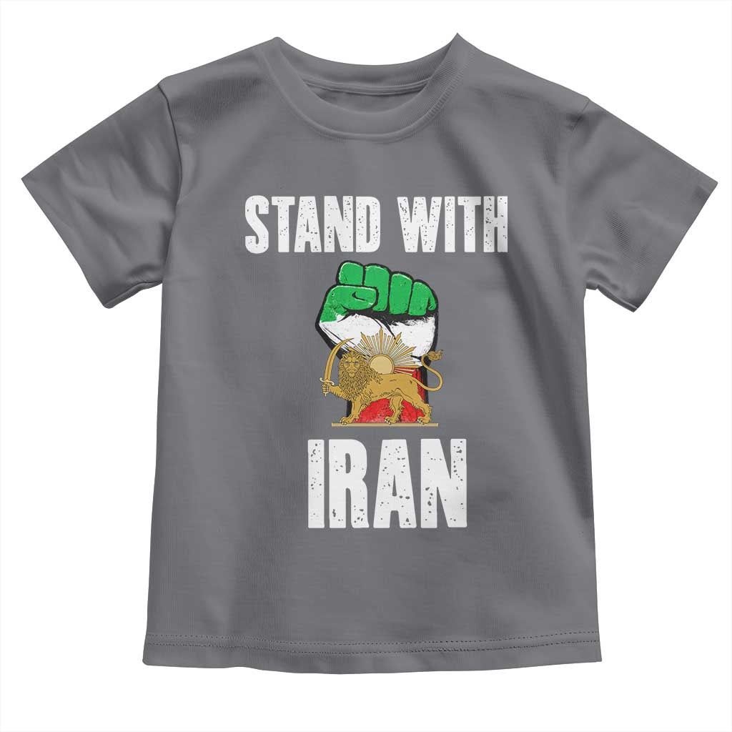 Free Iran Support Iranian MIGA Toddler T Shirt Stand With Iran TS14 Charcoal Print Your Wear