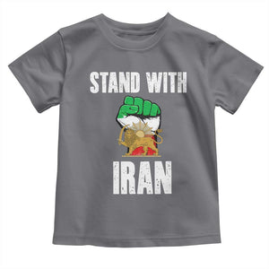 Free Iran Support Iranian MIGA Toddler T Shirt Stand With Iran TS14 Charcoal Print Your Wear
