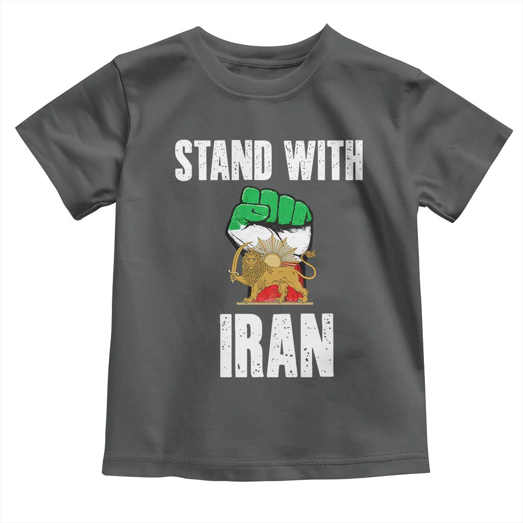 Free Iran Support Iranian MIGA Toddler T Shirt Stand With Iran TS14 Dark Heather Print Your Wear