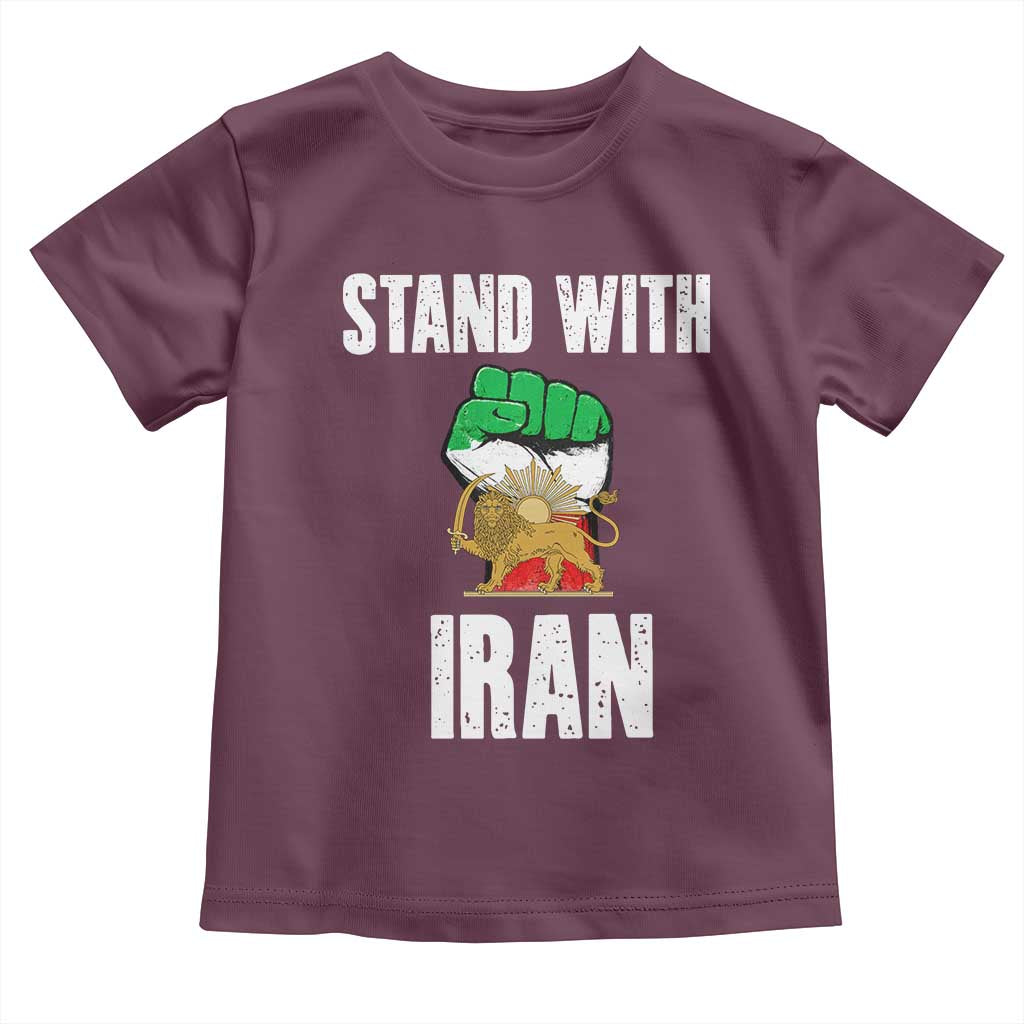 Free Iran Support Iranian MIGA Toddler T Shirt Stand With Iran TS14 Maroon Print Your Wear