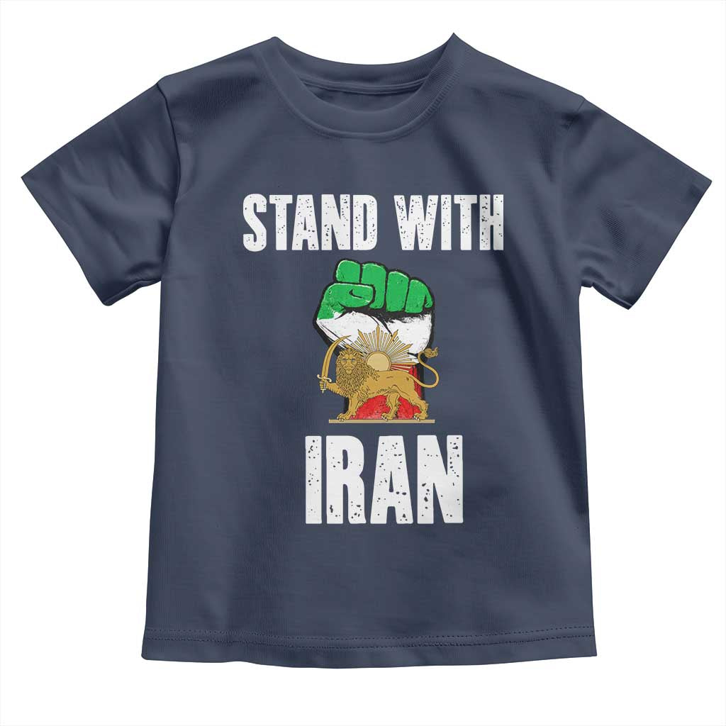 Free Iran Support Iranian MIGA Toddler T Shirt Stand With Iran TS14 Navy Print Your Wear