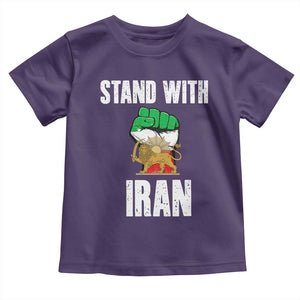 Free Iran Support Iranian MIGA Toddler T Shirt Stand With Iran TS14 Purple Print Your Wear