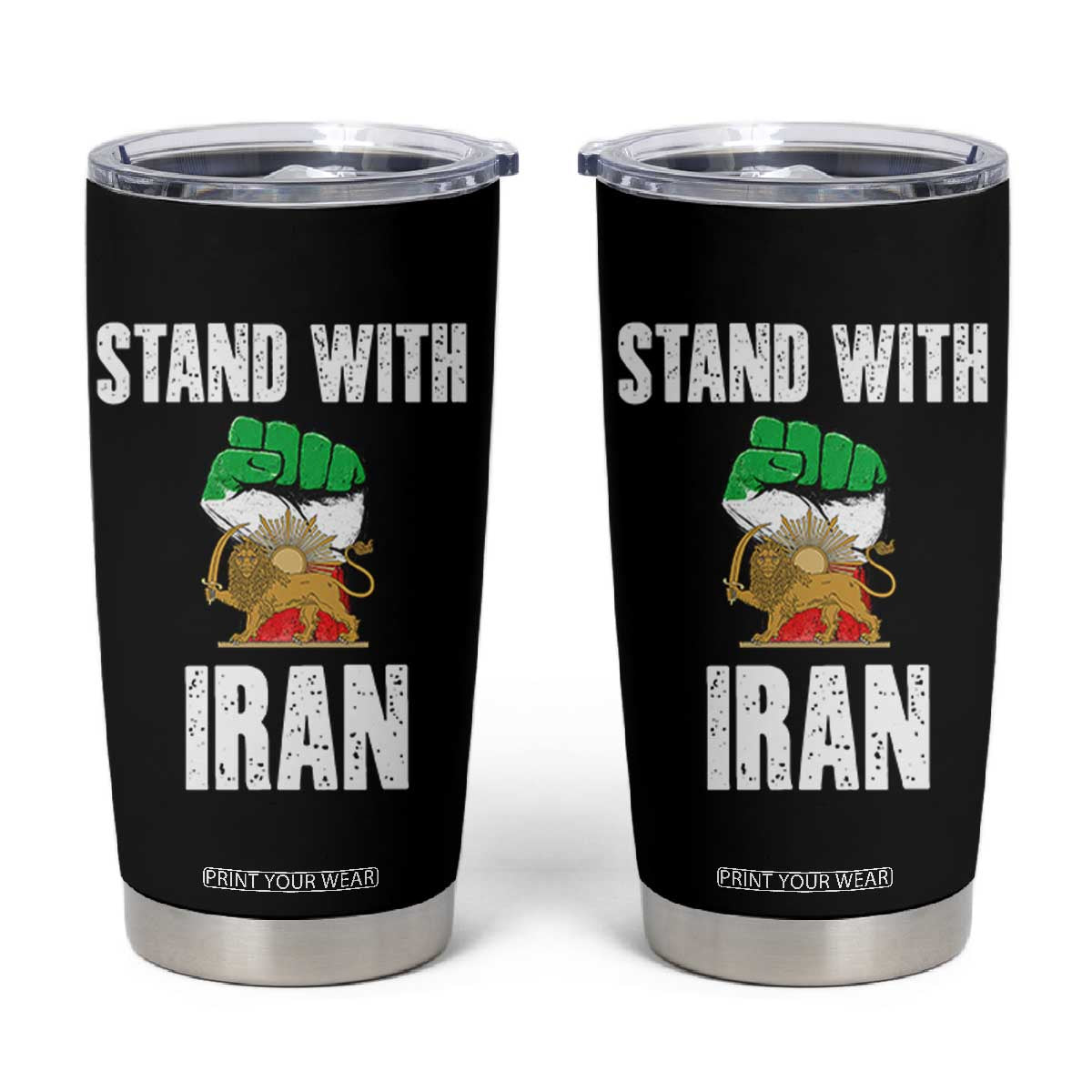 Free Iran Support Iranian MIGA Tumbler Cup Stand With Iran TS14 Black Print Your Wear