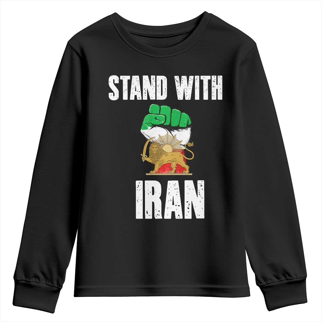 Free Iran Support Iranian MIGA Youth Sweatshirt Stand With Iran TS14 Black Print Your Wear