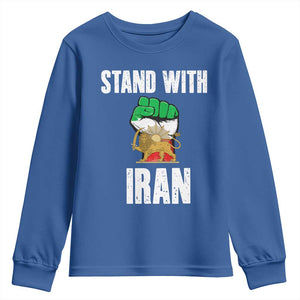 Free Iran Support Iranian MIGA Youth Sweatshirt Stand With Iran TS14 Royal Blue Print Your Wear