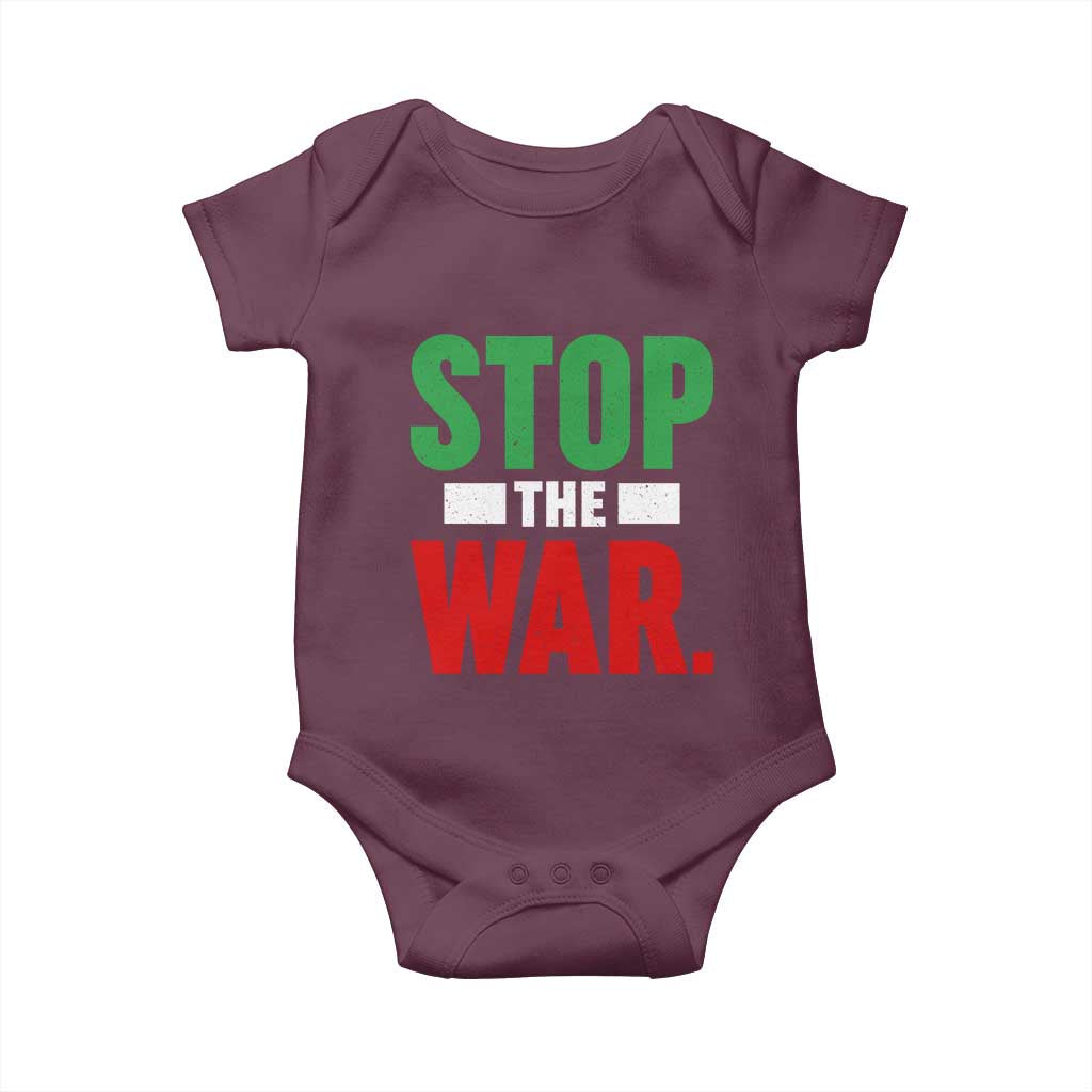 Free Iran Support Iranian MIGA Baby Onesie Stop The War TS14 Maroon Print Your Wear