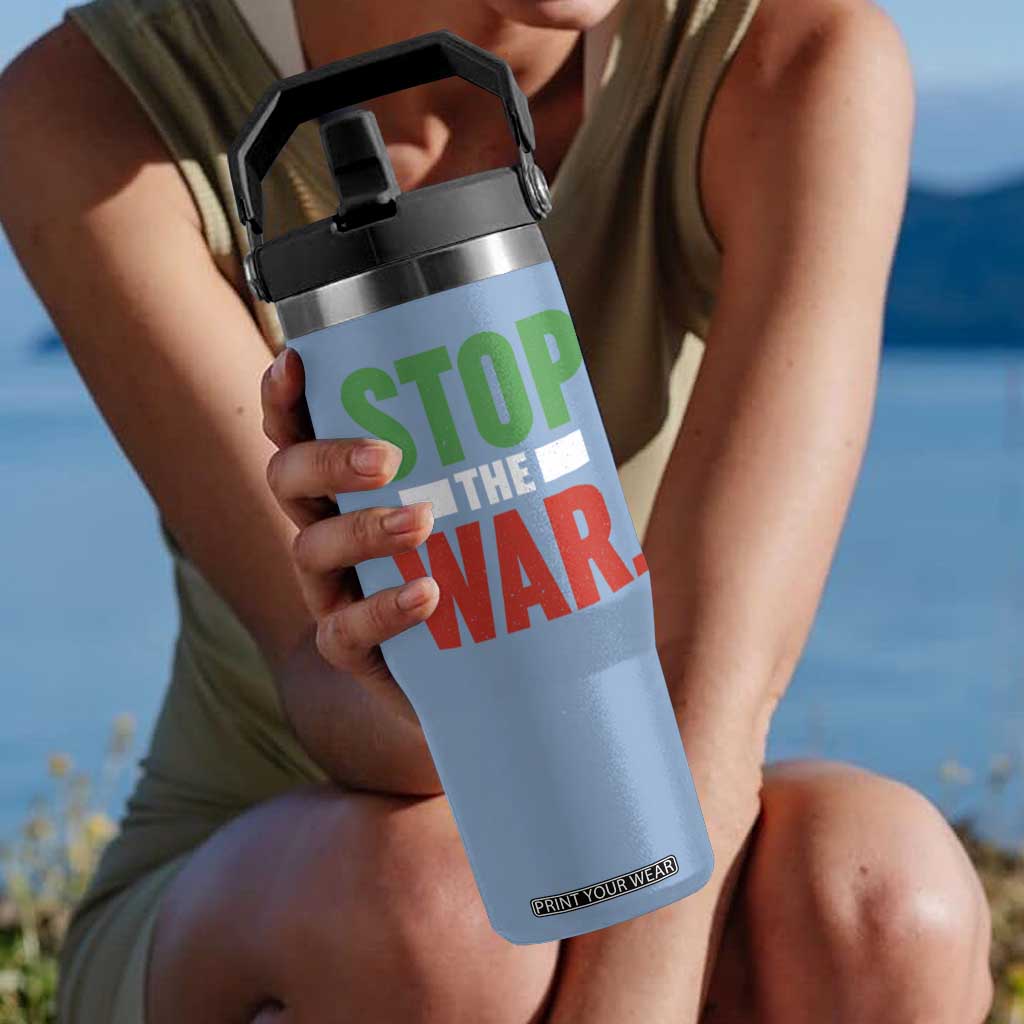 Free Iran Support Iranian MIGA Flip Straw Tumbler Stop The War TS14 One Size: 30 oz Light Blue Print Your Wear