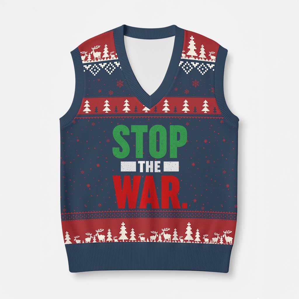 Free Iran Support Iranian MIGA V-Neck Knit Sweater Vest Stop The War TS14 Navy Red Print Your Wear