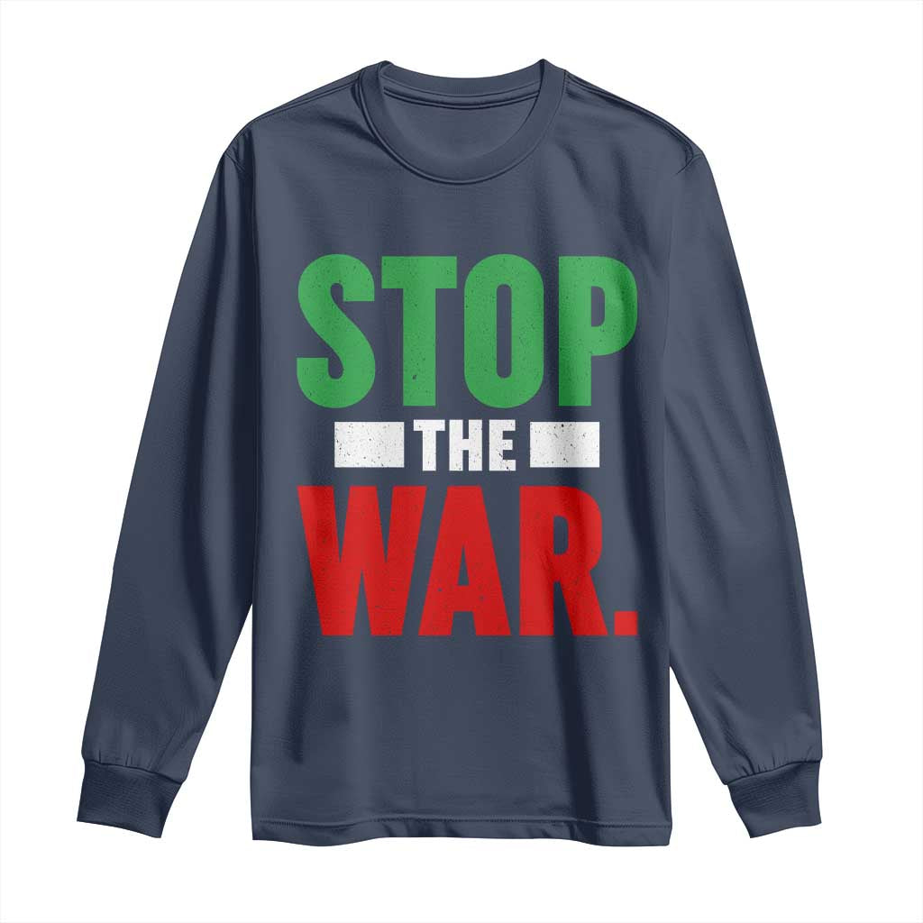 Free Iran Support Iranian MIGA Long Sleeve Shirt Stop The War TS14 Navy Print Your Wear