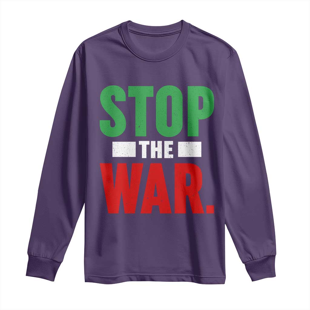 Free Iran Support Iranian MIGA Long Sleeve Shirt Stop The War TS14 Purple Print Your Wear