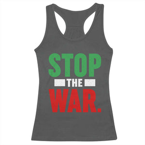 Free Iran Support Iranian MIGA Racerback Tank Top Stop The War TS14 Dark Heather Print Your Wear