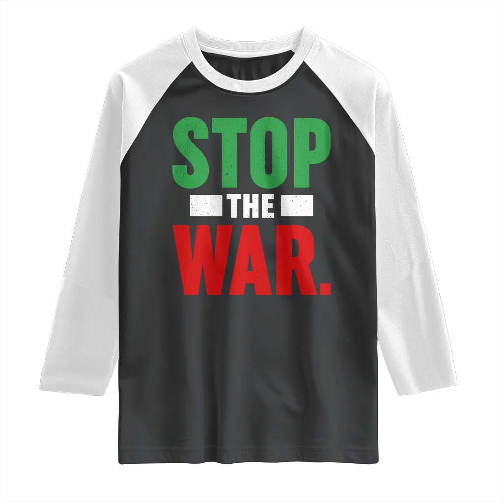 Free Iran Support Iranian MIGA Raglan Shirt Stop The War TS14 Black White Print Your Wear