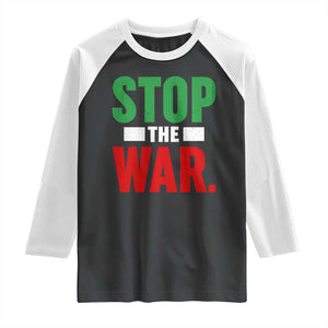 Free Iran Support Iranian MIGA Raglan Shirt Stop The War TS14 Black White Print Your Wear