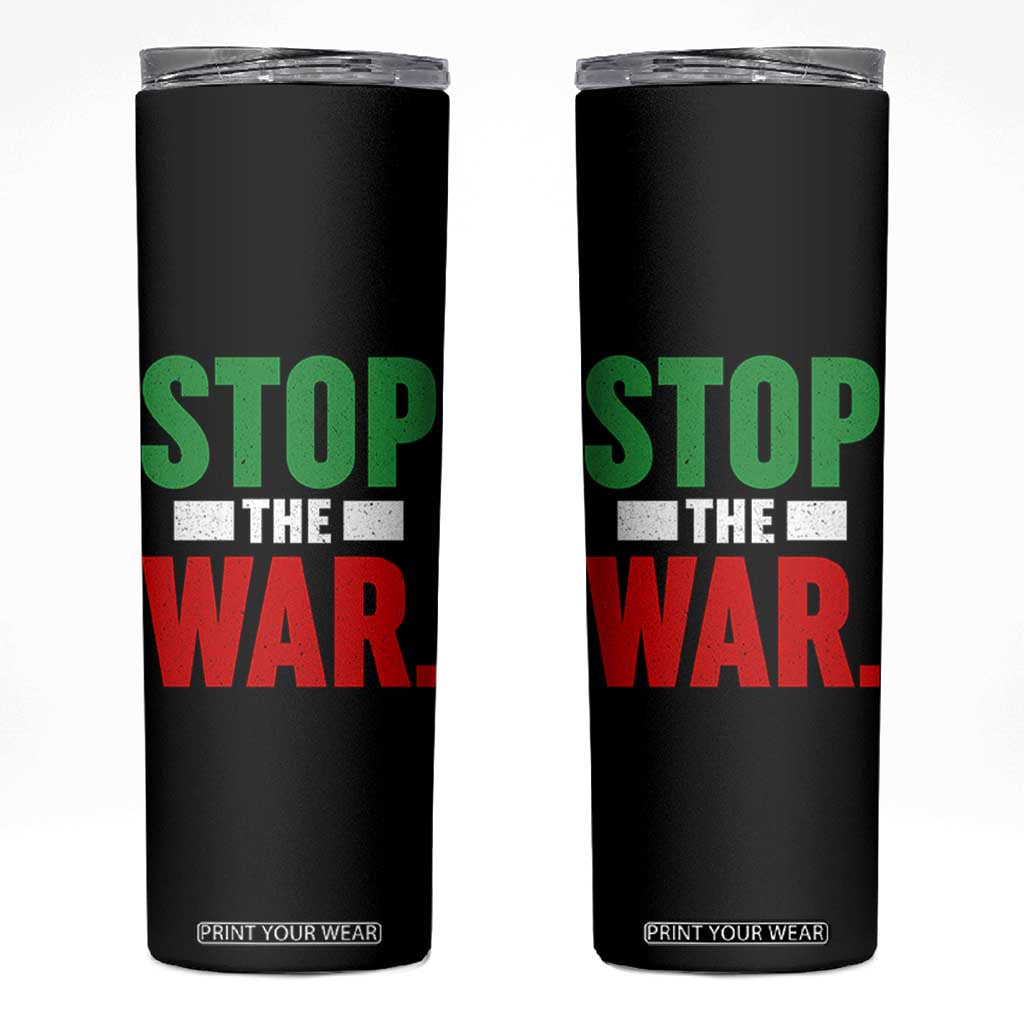 Free Iran Support Iranian MIGA Skinny Tumbler Stop The War TS14 Black Print Your Wear