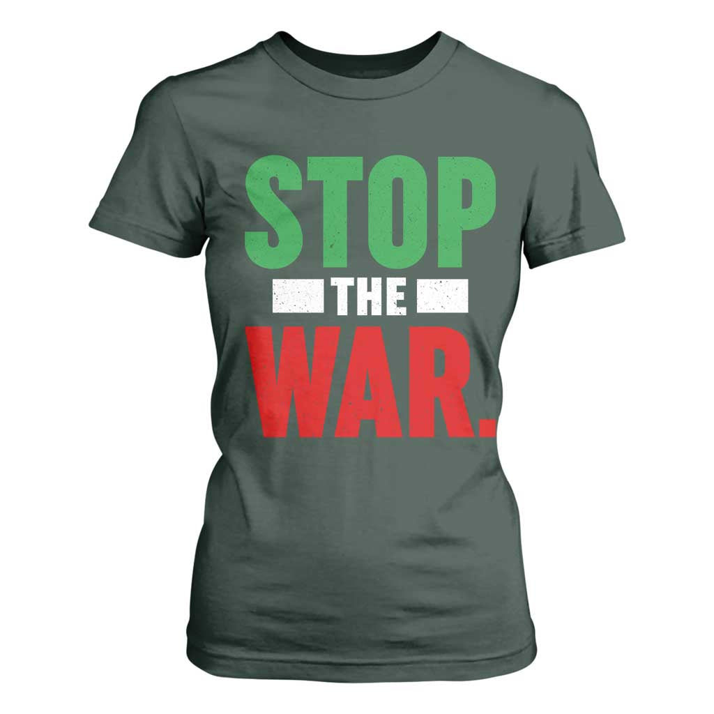 Free Iran Support Iranian MIGA T Shirt For Women Stop The War TS14 Dark Forest Green Print Your Wear