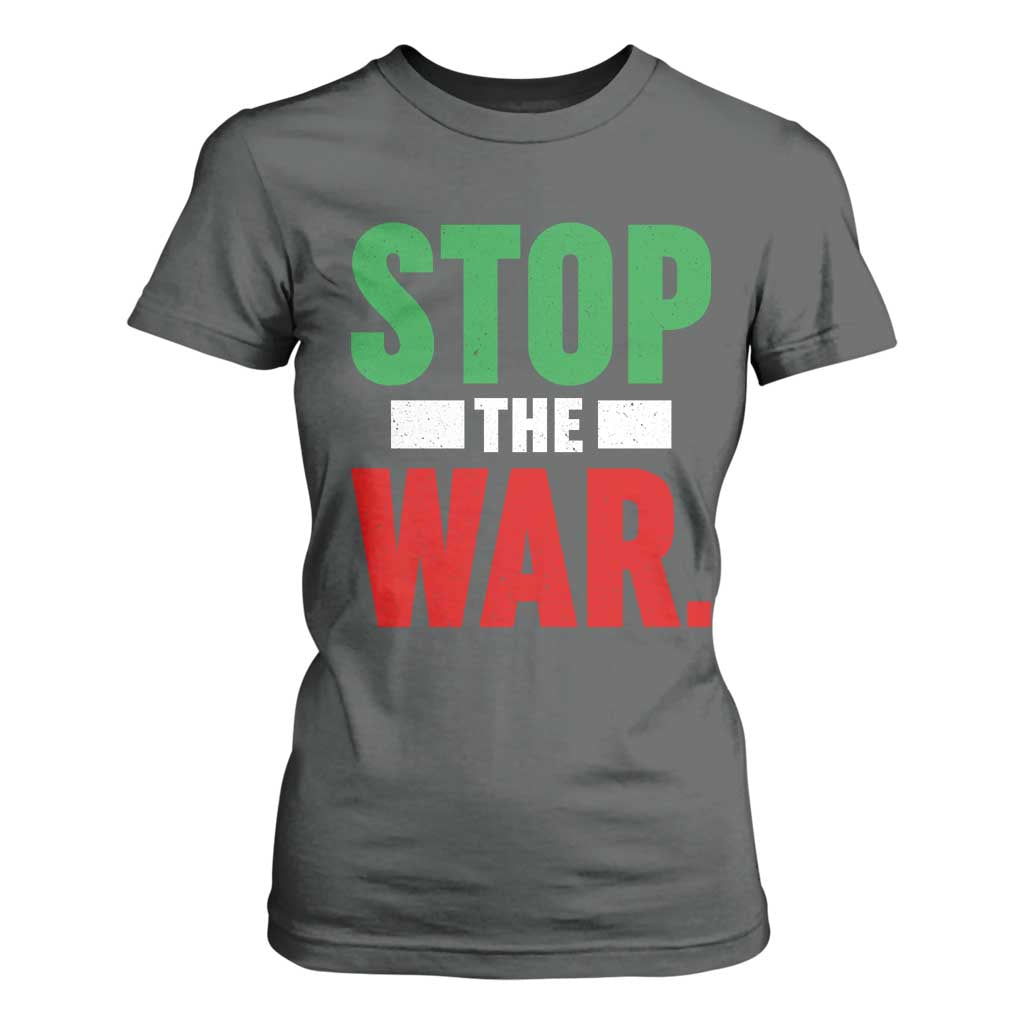 Free Iran Support Iranian MIGA T Shirt For Women Stop The War TS14 Dark Heather Print Your Wear